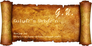 Gulyás Urbán névjegykártya
